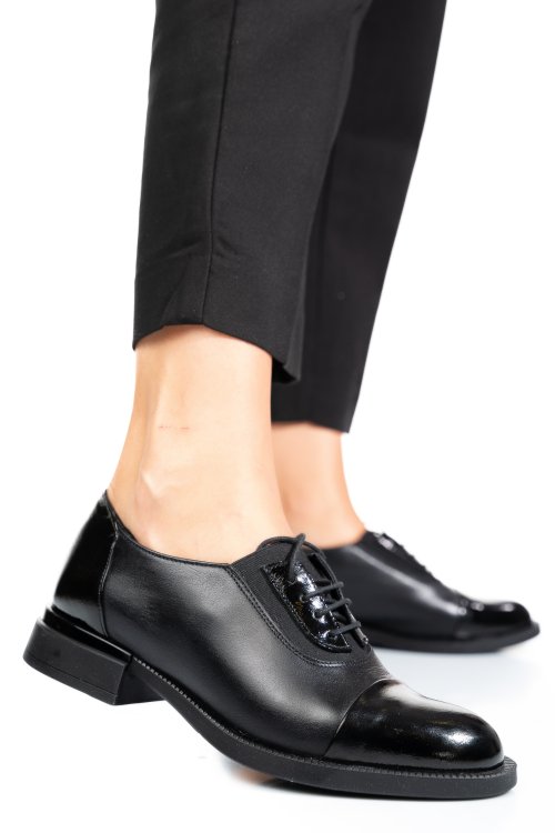 Pantofi negri piele naturala 2s7751625np/npk