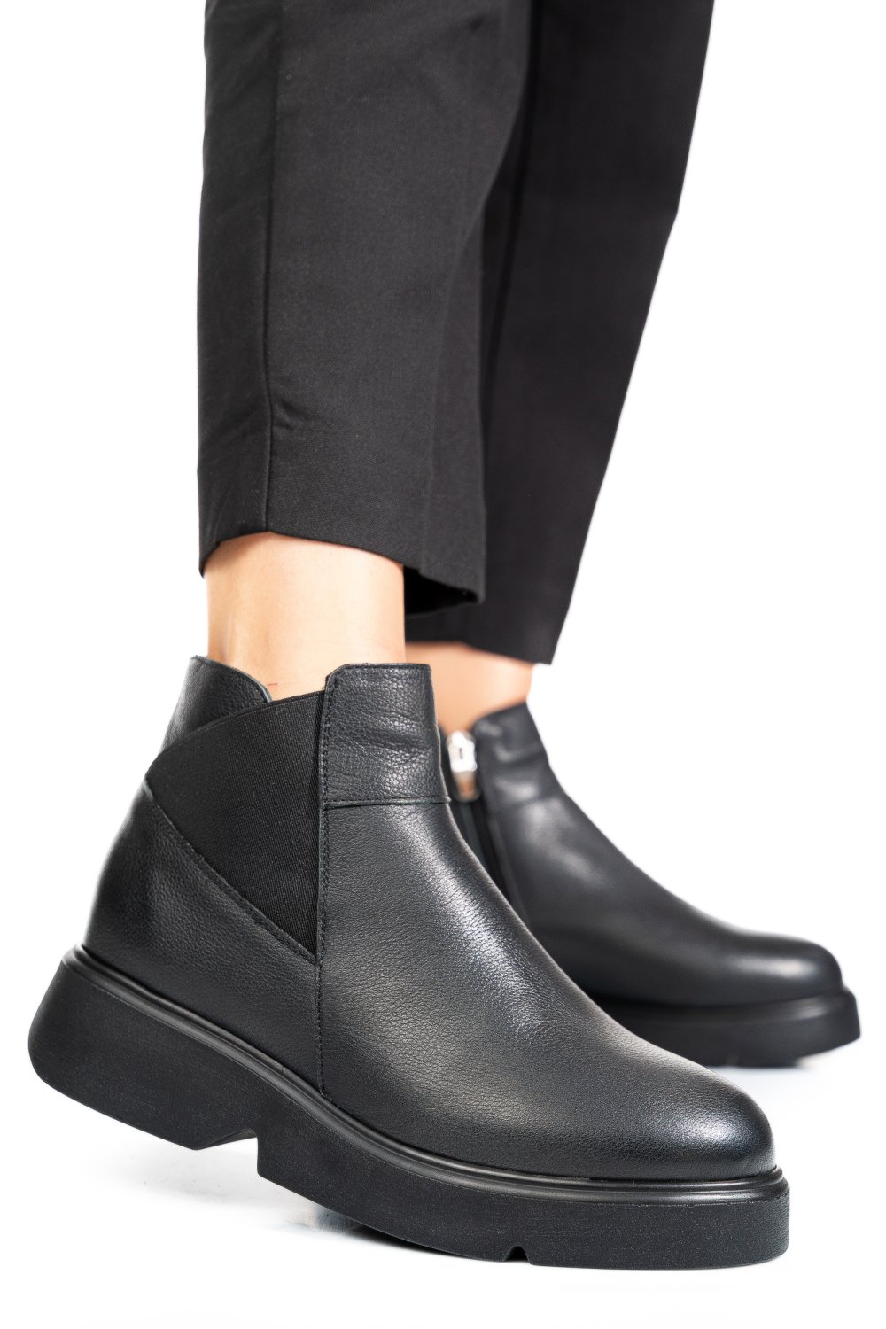 GHETE NEGRE PIELE NATURALA 2S77266