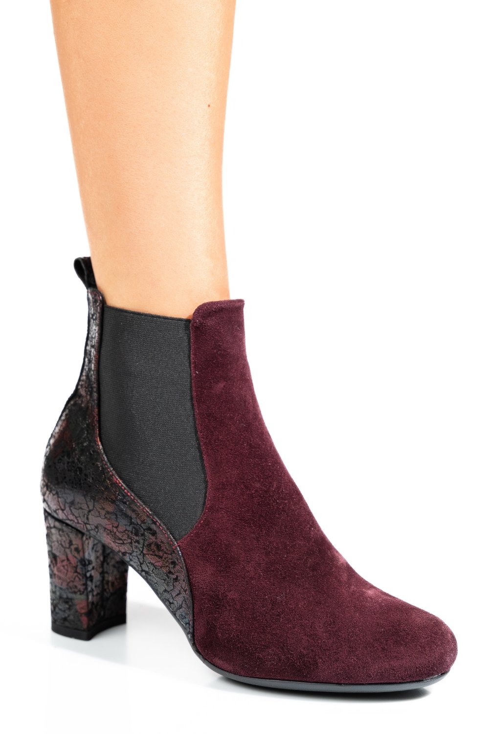 BOTINE DAMA PIELE NATURALA INTOARSA VISINII COLOR 7S7770