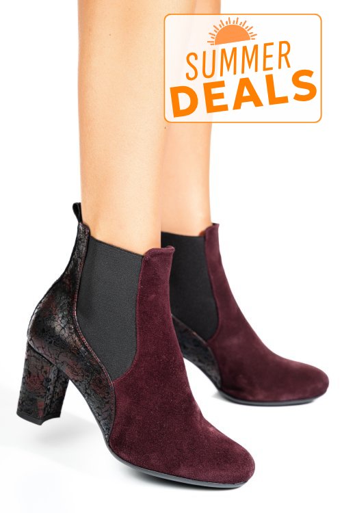Botine dama piele naturala intoarsa visinii color 7s7770