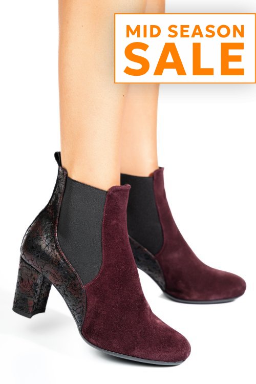 Botine dama piele naturala intoarsa visinii color 7s7770