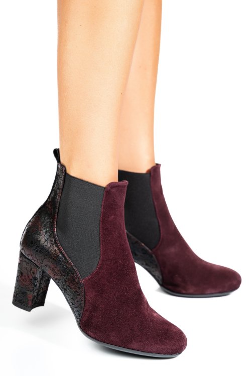 Botine dama piele naturala intoarsa visinii color 7s7770