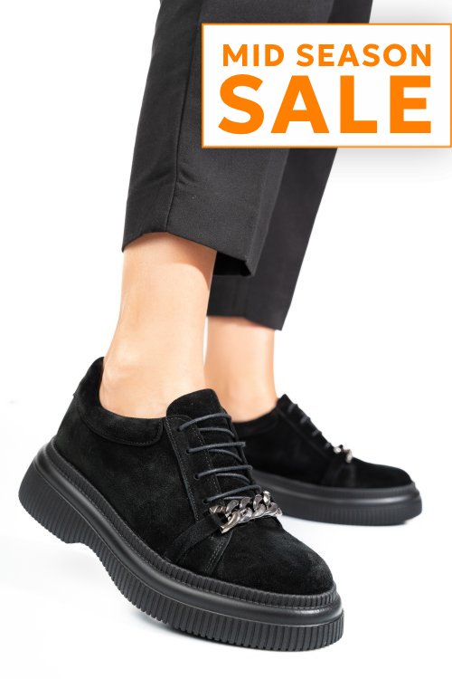 Pantofi negri piele naturala intoarsa 251620sp