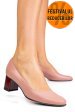 Pantofi dama guban piele naturala roz toc bordo 3s77475