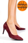 PANTOFI DAMA GUBAN PIELE NATURALA INTOARSA BORDO 1S77218