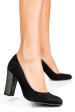 Pantofi dama guban piele naturala intoarsa negru toc sidef 3s77577