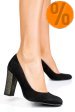Pantofi dama guban piele naturala intoarsa negru toc sidef 3s77577