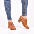 BOTINE CAMEL PIELE NATURALA ANELORA