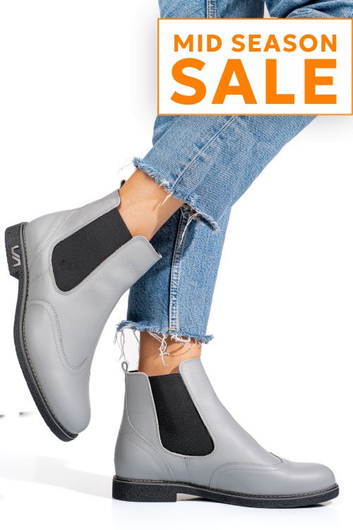 Ghete gri piele naturala 2s7712