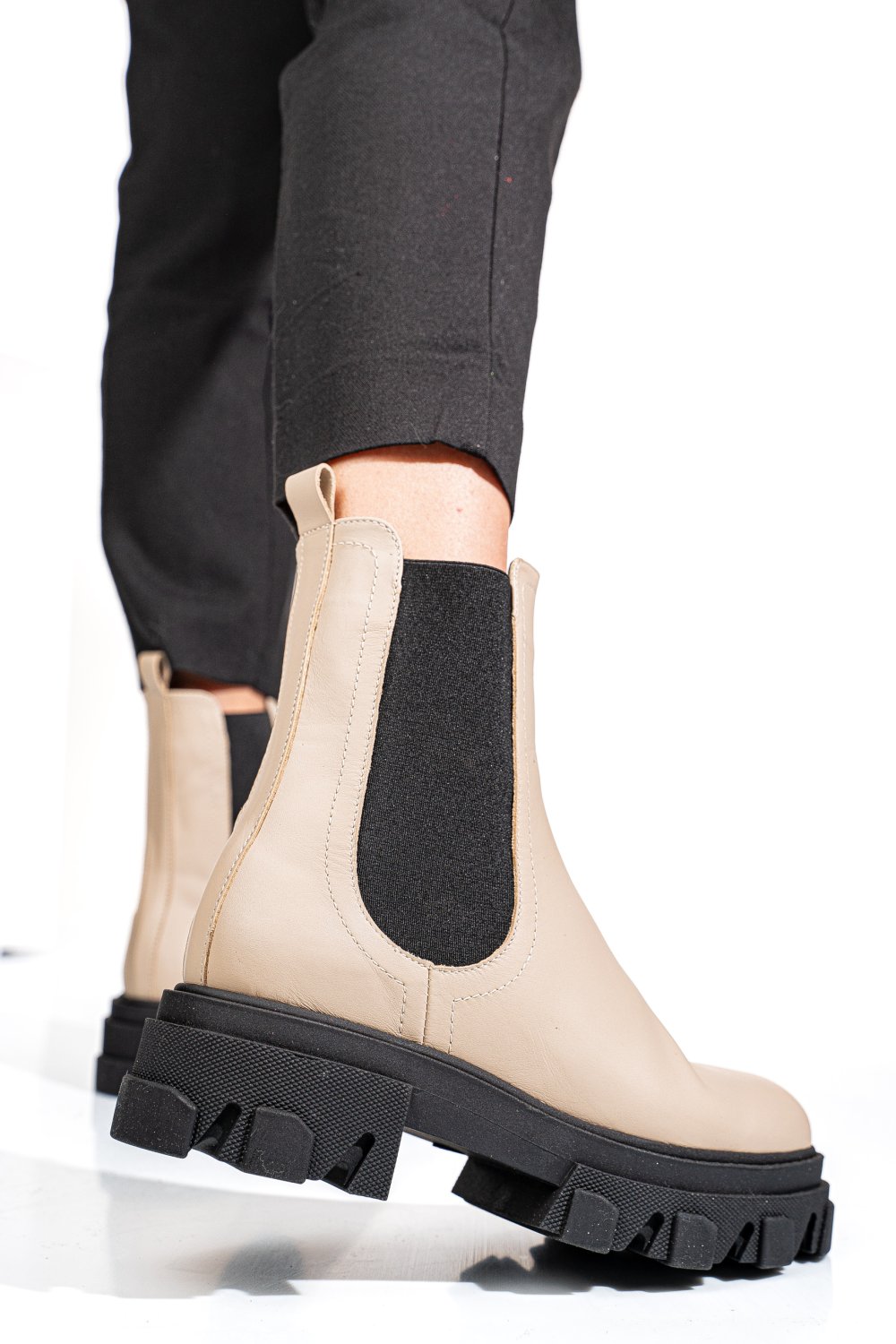 GHETE BEJ PIELE NATURALA 2S7725
