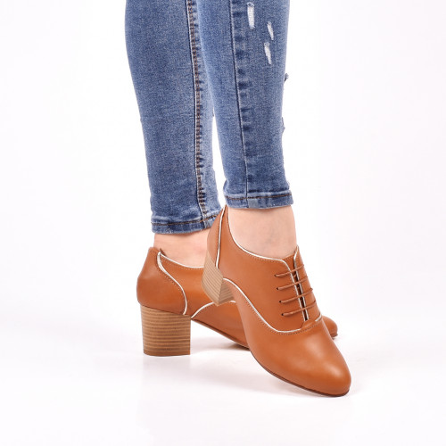 Botine camel piele naturala anelora