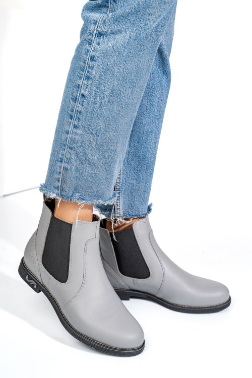 Ghete gri piele naturala 2s7711