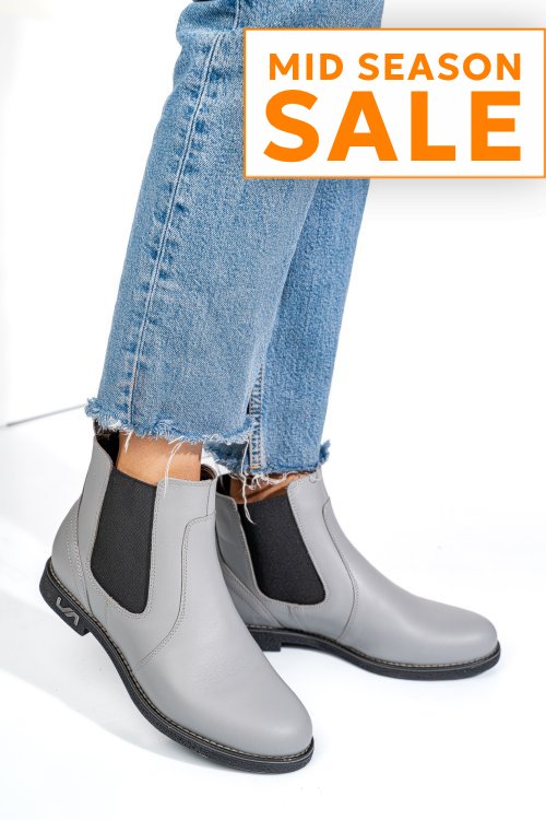Ghete gri piele naturala 2s7711