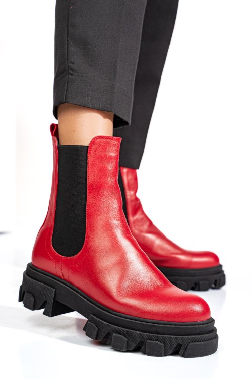 Ghete rosii piele naturala 2s7725
