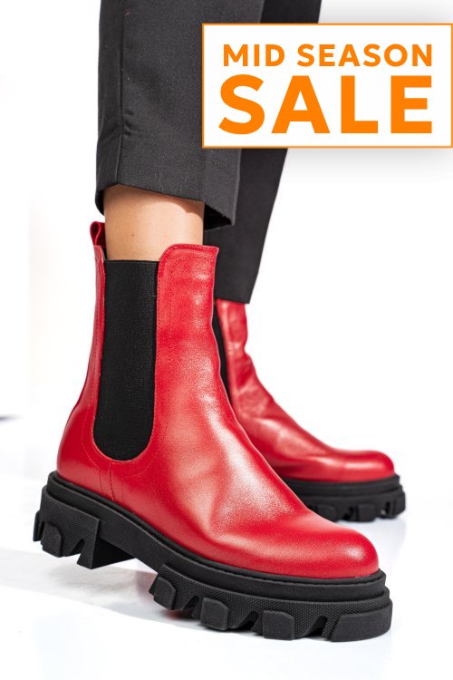 Ghete rosii piele naturala 2s7725