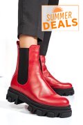 GHETE ROSII PIELE NATURALA 2S7725