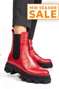 GHETE ROSII PIELE NATURALA 2S7725