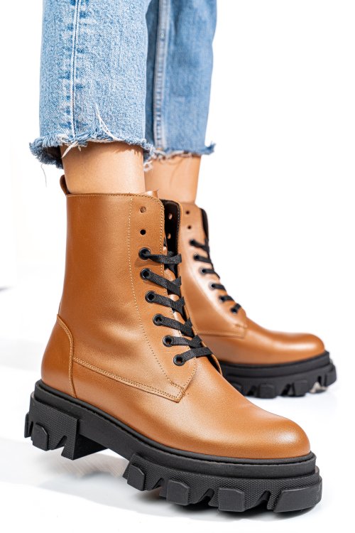 Ghete cappuccino piele naturala 1s7724