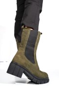GHETE KHAKI PIELE NATURALA INTOARSA 1S770603