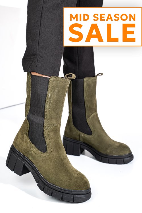 Ghete khaki piele naturala intoarsa 1s770603
