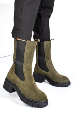 GHETE KHAKI PIELE NATURALA INTOARSA 1S770603