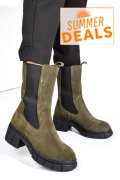 GHETE KHAKI PIELE NATURALA INTOARSA 1S770603