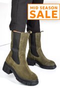GHETE KHAKI PIELE NATURALA INTOARSA 1S770603