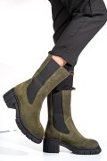 GHETE KHAKI PIELE NATURALA INTOARSA 1S770603