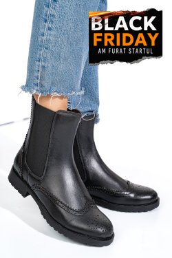 GHETE NEGRE PIELE NATURALA 1S770795