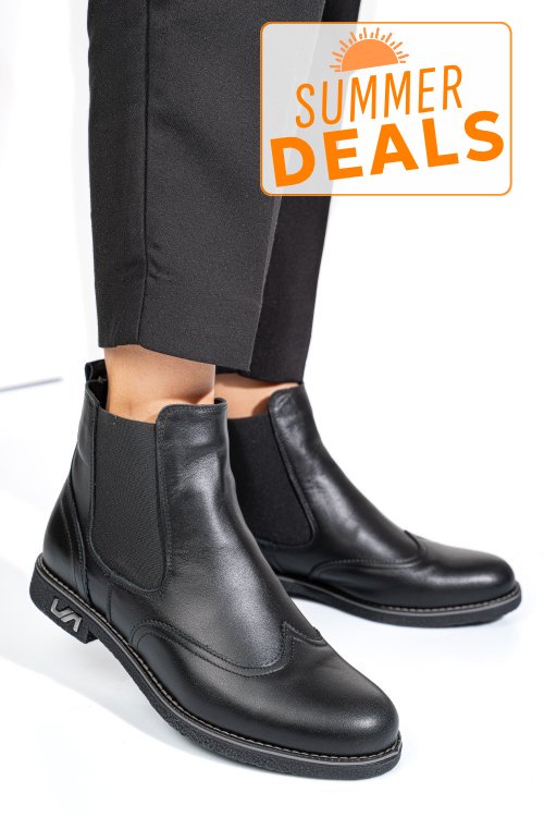 Ghete negre piele naturala 2s7712