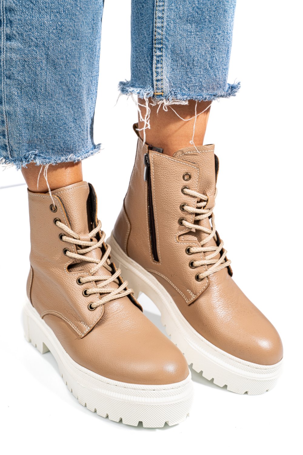 GHETE BEJ PIELE NATURALA NPCFB003