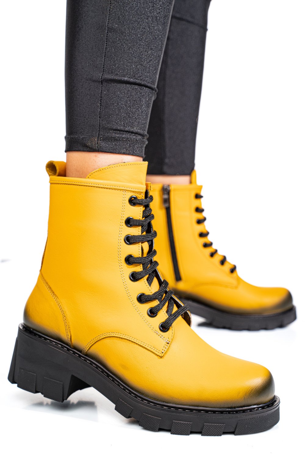 GHETE GALBENE PIELE NATURALA APCK106