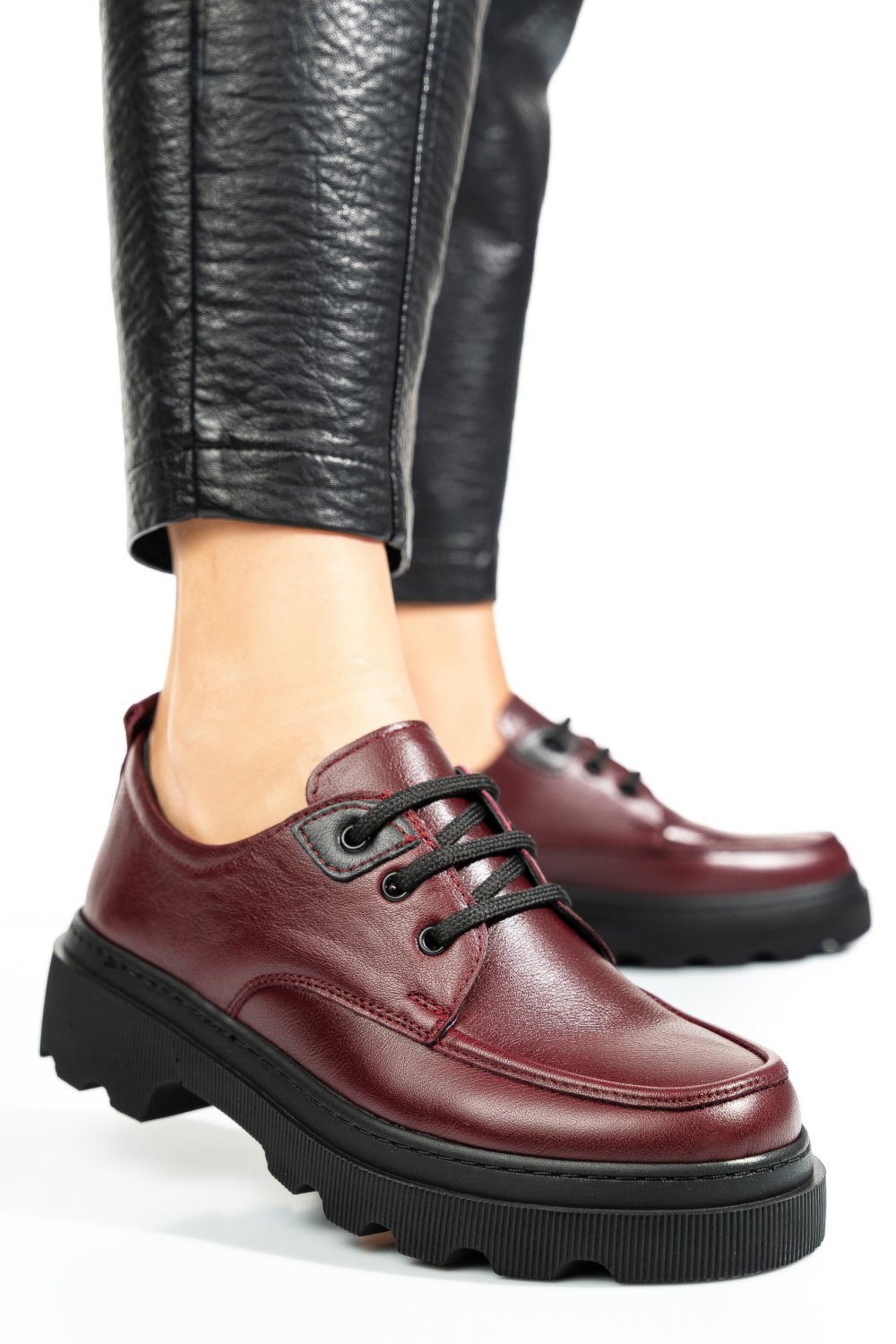 PANTOFI BORDO PIELE NATURALA APCKD7465