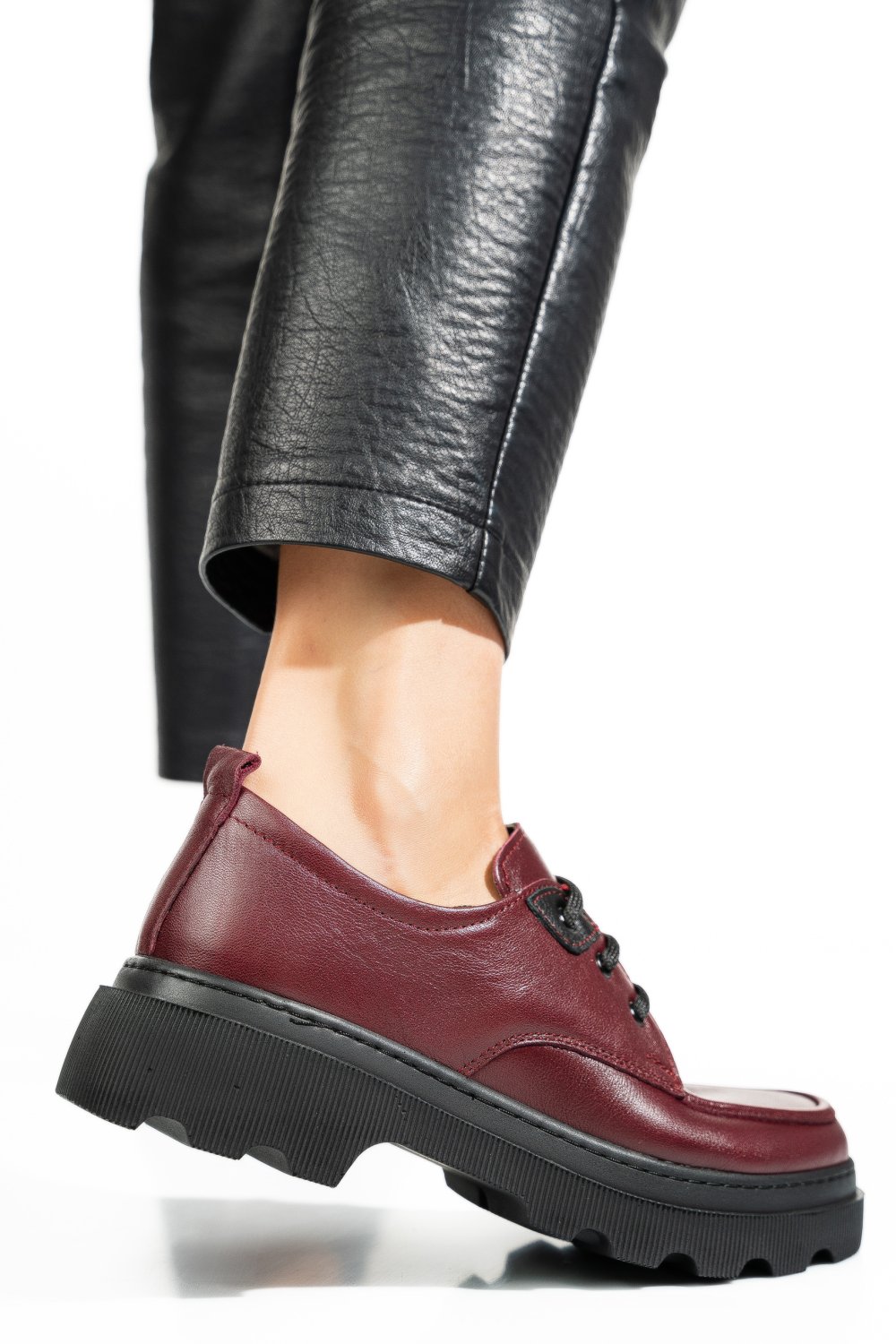 PANTOFI BORDO PIELE NATURALA APCKD7465
