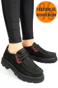 PANTOFI NEGRI PIELE NATURALA NABUK APCKD-9524