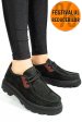 Pantofi negri piele naturala nabuk apckd-9524
