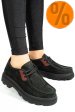 Pantofi negri piele naturala nabuk apckd-9524