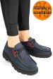 Pantofi bleumarin piele naturala nabuk apckd-9524