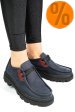 Pantofi bleumarin piele naturala nabuk apckd-9524