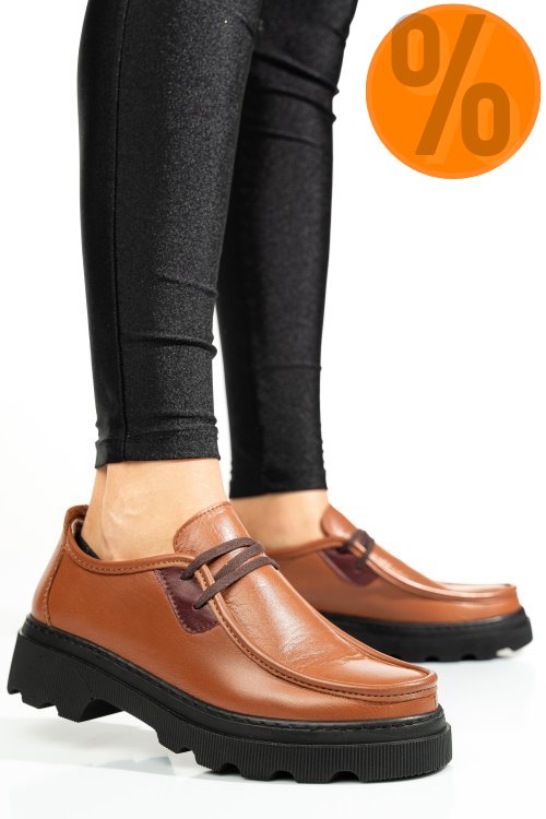 Pantofi maro piele naturala apckd-9524