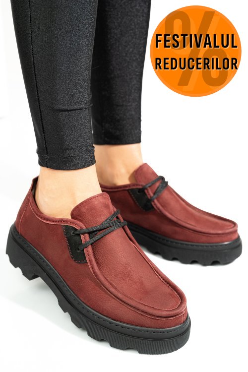 Pantofi visinii piele naturala nabuk apckd-9524