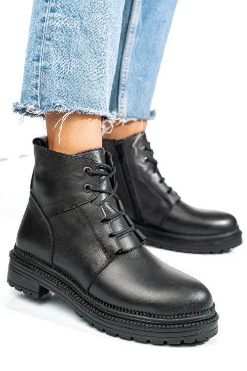Ghete negre piele naturala apcyb003