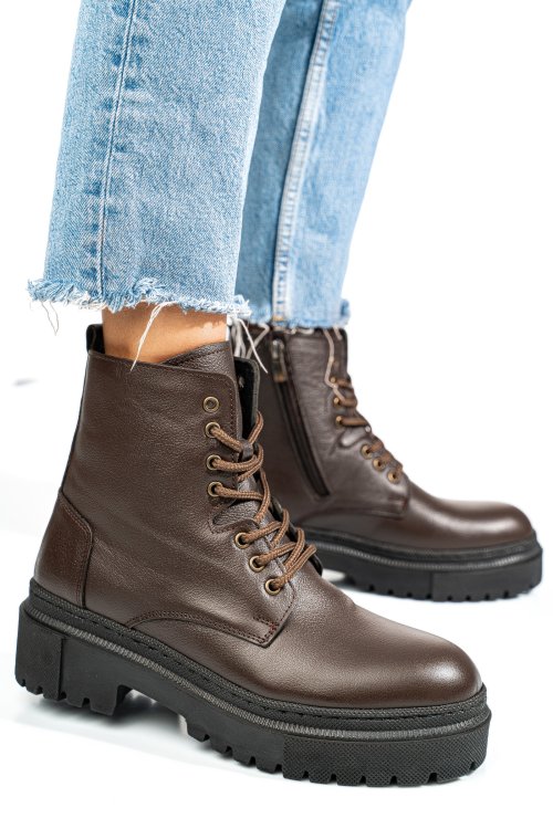 Ghete maro inchis piele naturala npcfb004