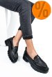Mocasini negri piele naturala ipcbm028
