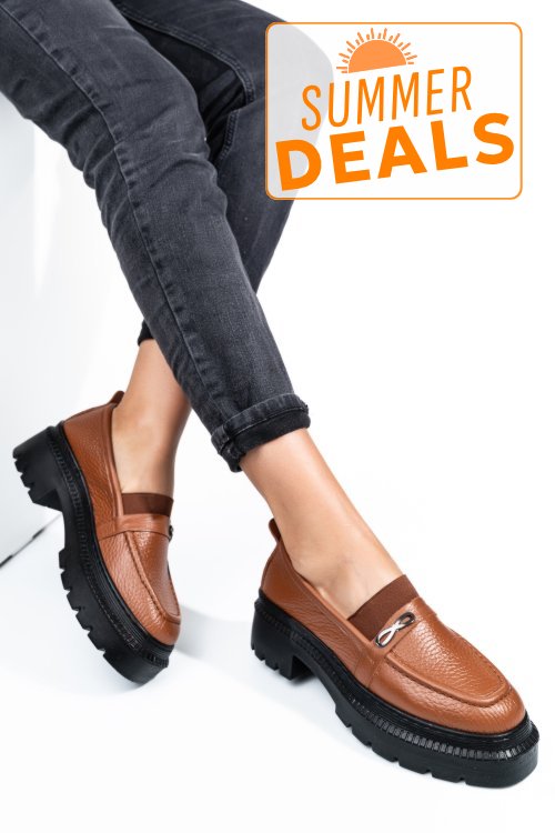 Mocasini maro piele naturala ipcbm005