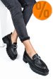 Mocasini negri piele naturala ipcbm008
