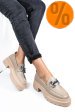 Mocasini bej piele naturala ipcbm020