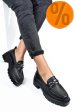 Mocasini negri piele naturala ipcbm017