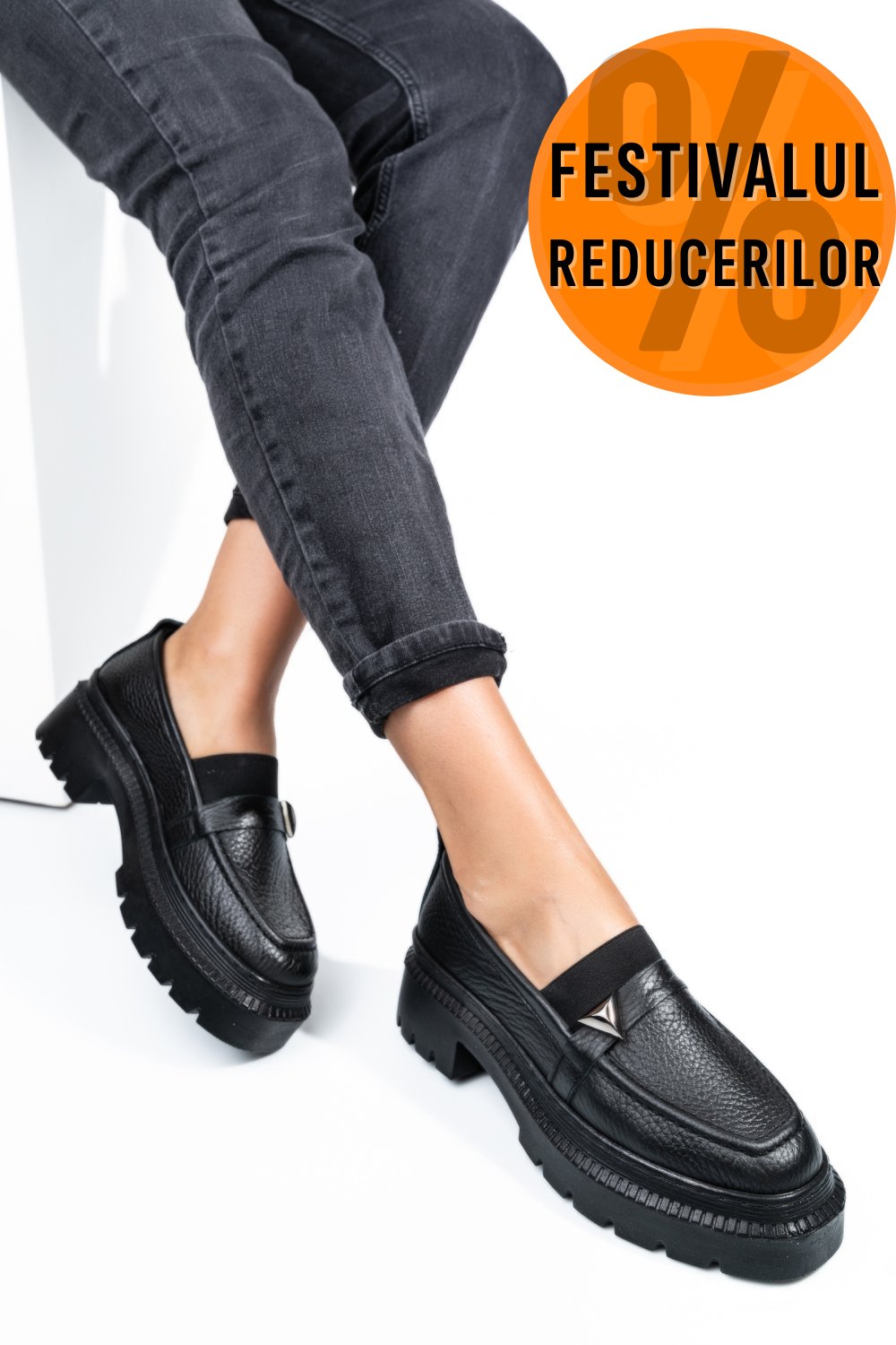 MOCASINI NEGRI PIELE NATURALA IPCBM012