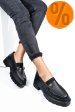 Mocasini negri piele naturala ipcbm012